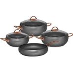 Oms Collection Espela Granit 7 Parça Antrasit Tencere Takımı