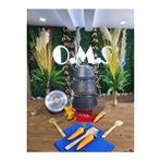 Oms Collection Keops - 3041 - 7 Parça, Bio Granit, Indüksiyonlu, Pfoa Ve Ptfe Free Tencere Tava Seti, Bakır Renk Çok Renkli