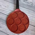 Oms Collection Kırmızı 26 cm Gülen Yüzler Krep Tavası
