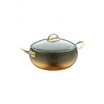 Oms Derin Kure Tencere Gold Granit Cam Kapak 26 Cm 152.3141.00.06.26-Gold