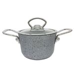 Oms Granit 12x7,5 cm Gri Mini Güveç Tencere