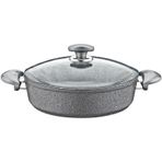 OMS Granit 32x8 cm Pilav Tencere Cam Kapaklı 3310