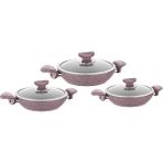 OMS Granit 6 Parça Sahan Set Pembe - 20 cm