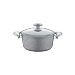 OMS Granit Derin Tencere Cam Kapaklı Gri 3110.01.02 26*12,5 cm / 5,5 Lt