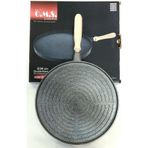 Oms Granit Gri 34 cm Çift Taraflı Döküm Grill Gözleme Tavası