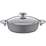 Oms Granit Karnıyarık Tencere 22x7 Gri Cam Kapak - 152.3310.01.02-22-GRİ