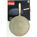 Oms Granit Kum Beji 34 cm Çift Taraflı Döküm Grill Gözleme Tavası
