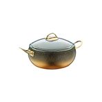 OMS PASLANMAZ 3141 2 Parça Bio Granit Tencere 32x11,5 Cm Gold
