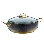 OMS PASLANMAZ GRANİT 28 CM KÜRE KARNIYARIK PİLAV TENCERESİ GOLD