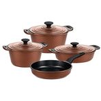 Oms Triana 3536 7 Parça Bronz Biogranit Döküm Tencere Tava Seti