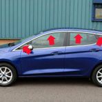 Omsa Ford Fiesta 7 HB 8 Parça 2017 ve Sonrası Krom Üst Cam Çerçevesi