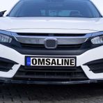 Omsa Honda Civic FC5 2016 ve Sonrası 4 Parça Piano Siyah Gri Flaplı Ön Tampon Lip