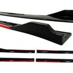 Omsa Universal Race Flaplı Kırmızı Piano Black ABS Marşpiyel