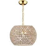 Ömür Avize Gold Kristal Taşlı Üçlü Avize - 1 - Beyaz