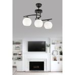Ömür Avize Hestia Modern 3lü Camlı Avize - Siyah - Beyaz