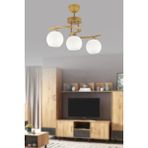 Ömür Avize Hestia Modern 3lü Eskitme Gold Beyaz Camlı Avize - 1