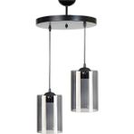 Ömür Avize Modern Füme Camlı Ikili Avize - 1 - Beyaz
