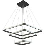 Ömür Avize Nikol Modern Tasarım Kare Ledli Üçlü Avize - Siyah - 3