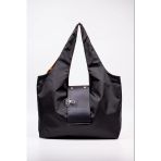 Omuz Çantası 50X60 Cm Katlanabilir Paraşüt Kumaş Siyah Büyük Boy Tote