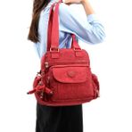 Omuz Çantası Çapraz Uzun Askılı Çok Cepli 30*25 cm Yağmur Geçirmez Içi Astarlı Klinkır Kumaş - 30 x 25 cm - Bordo