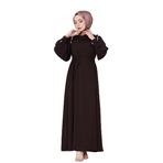 Omuzu Taş Detaylı Rose Elbise-Kahverengi