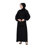 Omuzu Taş Detaylı Rose Elbise-Siyah