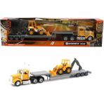 OMZ 1:43 Long Haul Kenworth Taşıyıcı Tır ve Dozer Kız Erkek Çocuk Oyuncak Eğitici Oyuncaklar - Çok Renkli