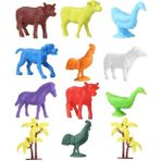 OMZ 676 Toy Play 12 Parça Renkli Mini Çiftlik Hayvanları Figür Seti 4-6cm Kız Erkek Çocuk Oyuncak Eğitic - Çok Renkli
