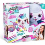 OMZ Airbrush Plush Boyanıp Yıkanabilen Peluş Köpek Kız Erkek Çocuk Oyuncak Eğitici Oyuncaklar - Çok Renkli