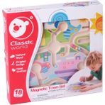 OMZ Classic World Ahşap Mıknatıslı ve Boncuklu Labirent Bulmaca Kız Erkek Çocuk Oyuncak Eğitici Oyuncakl - Çok Renkli