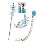 OMZ Eğitici Oyuncaklar Elsa Tacı 3lü Set Taç Saç Sihirli Değnek Kız Erkek Çocuk Oyuncak