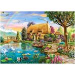 OMZ Ks Lakeside Cottage 2000 Parça Puzzle Kız Erkek Çocuk Oyuncak Eğitici Oyuncaklar - Çok Renkli