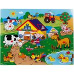 OMZ Tahta Raptiyeli Bultak Çiftlik Puzzle 9 Parça Kız Erkek Çocuk Oyuncak Eğitici Oyuncaklar - Çok Renkli