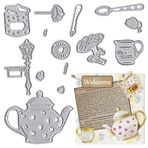 On-Airstore Çaydanlık Şemsiyesi Metal Kesme Kart Yapımı için Ölür, Sofra Takımı Çay Saati Kalıp Kesim Çay Seti Ölür Kabartma Şablon Aracı Kendin Yap Scrapbooking Kağıt Kartı ve Fotoğraf Albümü El Sanatları