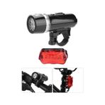 Ön-arka Set Bisiklet Feneri Pilli 500 Lümen 3 Mod Flaşörlü Bisiklet Farı Led Işık Siyah 4414 Siyah
