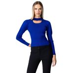 On Bal Kol Pencere Detaylı Kazak, L, 26K.On.Kzk.65303.01, Saks, Kadın