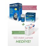 On Call Plus Seker Ölçüm Cihazı 100 Strip (2 KUTU) Şeker Ölçüm Çubuğu (LANSET HEDİYE) P655S6043