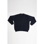 Ön Cepli V Yaka Battal (Büyük Boy) Düğmeli Yünlü Triko Hırka LACİVERT 5XL