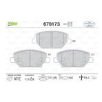 ÖN DİSK FREN BALATASI OPEL INSİGNİA 1.5/1.6D/2.0D 03/17 VAUXHALL INSİGNİA 1.5/1.6D/2.0D 03/17 VALEO-670173