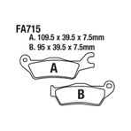 Ön Fren Disk Balatası Fa715 Suzuki Gsx-r 125, Gsx-s 125 17-23