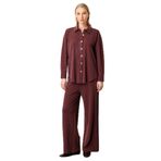 On Kadın Beli Lastikli Bol Paça Pantolon 66307 Bordo