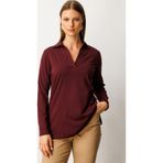 On Kadın Büyük Beden Polo Yaka Basic Bluz 61332 Bordo