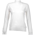 On Kadın Minimalist Boğazlı Uzun Kol Kazak - Günlük & Özel Gün - Ekru - XL