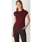 On Kadın Sıfır Yaka Ay Kol Basic Bluz 61302 Bordo