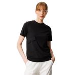 On Kadın Sıfır Yaka Cepli T-Shirt 61340 Siyah