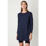 On Kadın Uzun Kollu Basic Tunik 61421 Lacivert