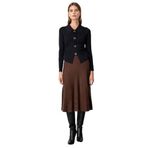 ON Midi Pileli Triko Etek - Minimalist Stil, M, 26KON60201, Kahve, Kadın