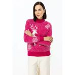 On Minimalist Geometrik Desenli Oversize Kadın Kazak