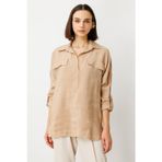 On Minimalist Oversize 3/4 Kol Cep Detaylı Kadın Bluz - Günlük Tarz