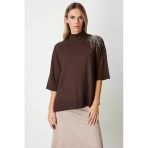 On Oversize 3/4 Kol Minimalist Kadın Kazak - Günlük Şıklık